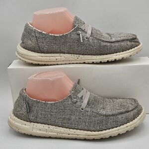 Hey Dude Wendy linen Gray shoes size 10
